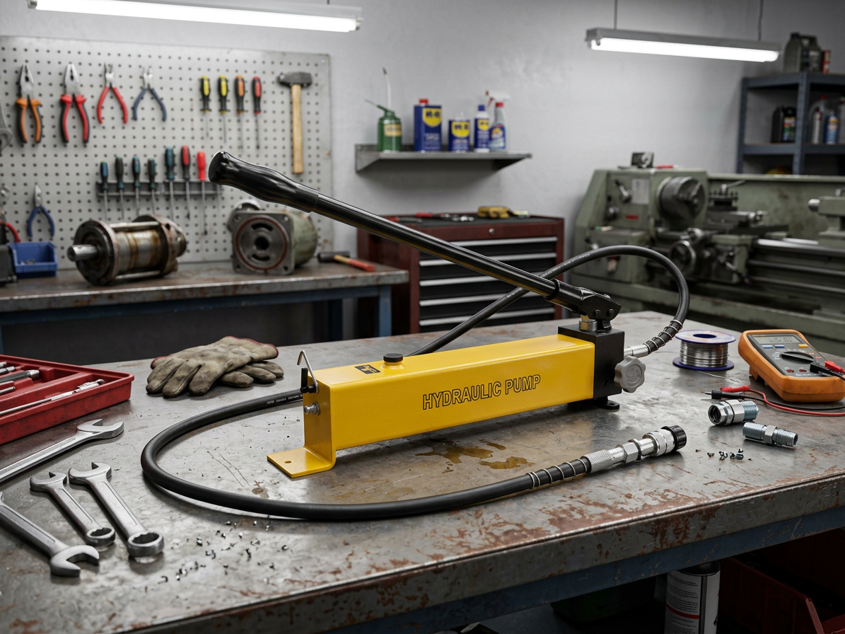 Ruční hydraulická pumpa dvourychlostní, tlak 20 bar, velký objem oleje - HHB-700E