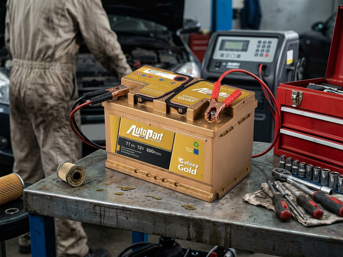 Autobaterie Galaxy Gold 77 Ah 12V, 278x175x175 mm
