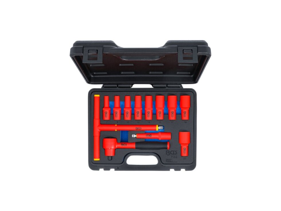 Elektrikářská gola sada 3/8" Pro Torque VDE, izolovaná, 7-22 mm, 12 dílů - BGS 7133