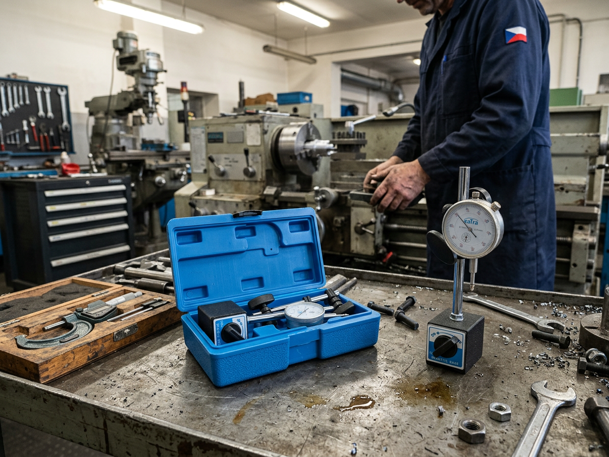 Magnetický stojan, stativ + úchylkoměr, rozsah 0 - 10 mm - SATRA