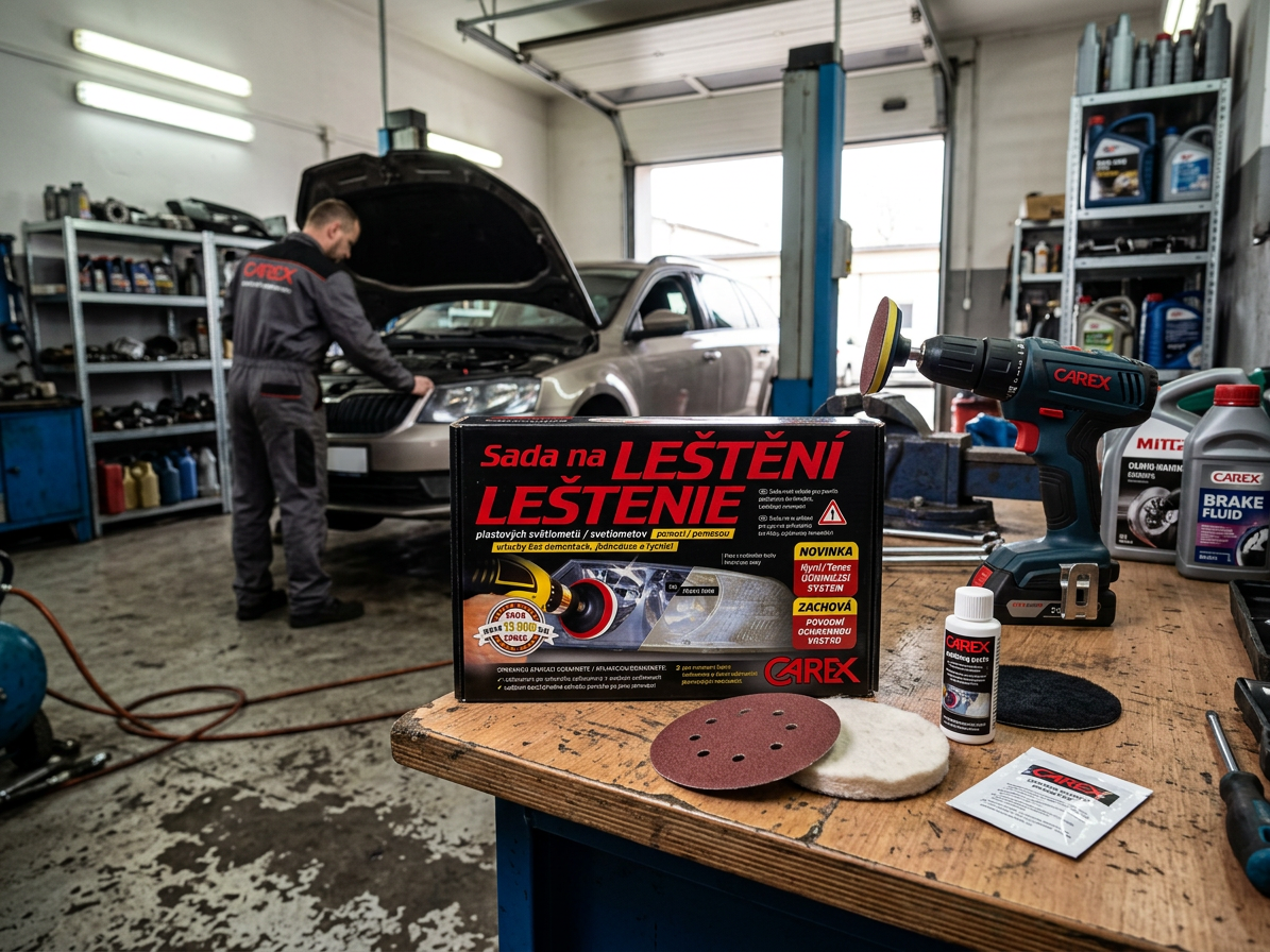 Sada na leštění světel automobilu