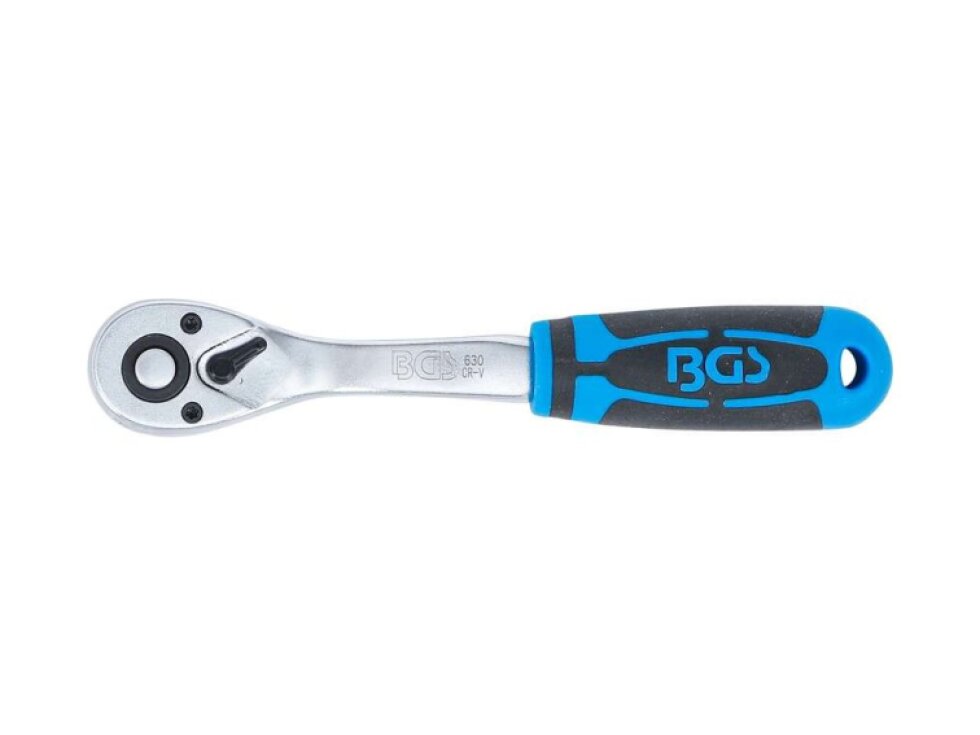 Ráčna vyhnutá 1/4" s přepínací páčkou, 90 zubů - BGS 630