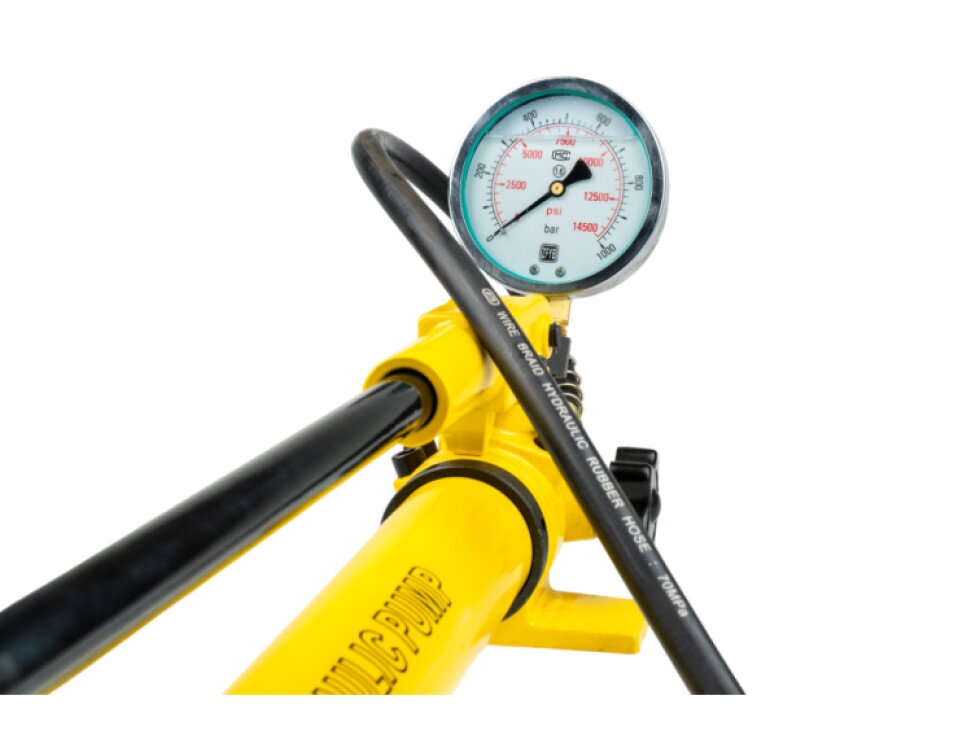 Ruční hydraulická pumpa dvourychlostní, tlak 20 bar, s tlakoměrem - HHB-700B