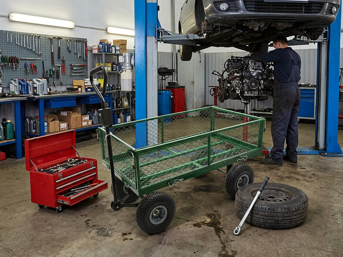 Transportní vozík - přívěs, nosnost 350 kg, sklopné postranice