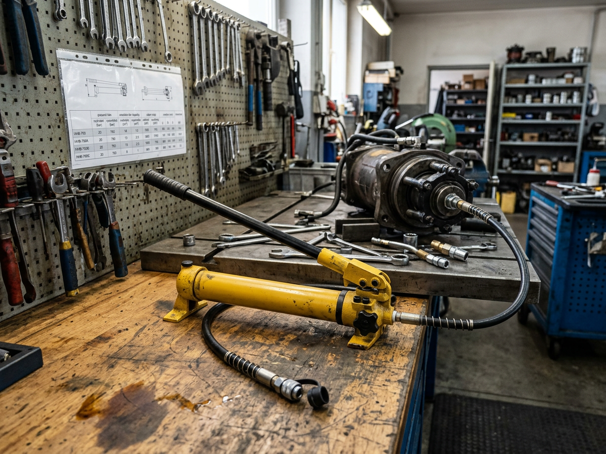 Ruční hydraulická pumpa dvourychlostní, tlak 20 bar, velký objem oleje - HHB-700