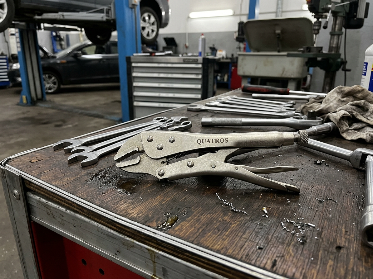Rychloupínací, samosvorné kleště 250 mm, rovné čelisti - QUATROS QS53017