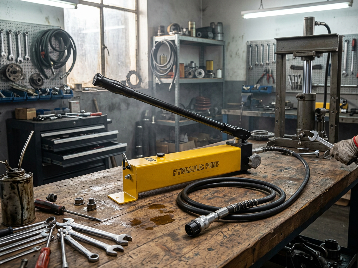 Ruční hydraulická pumpa dvourychlostní, tlak 20 bar, velký objem oleje - HHB-700E