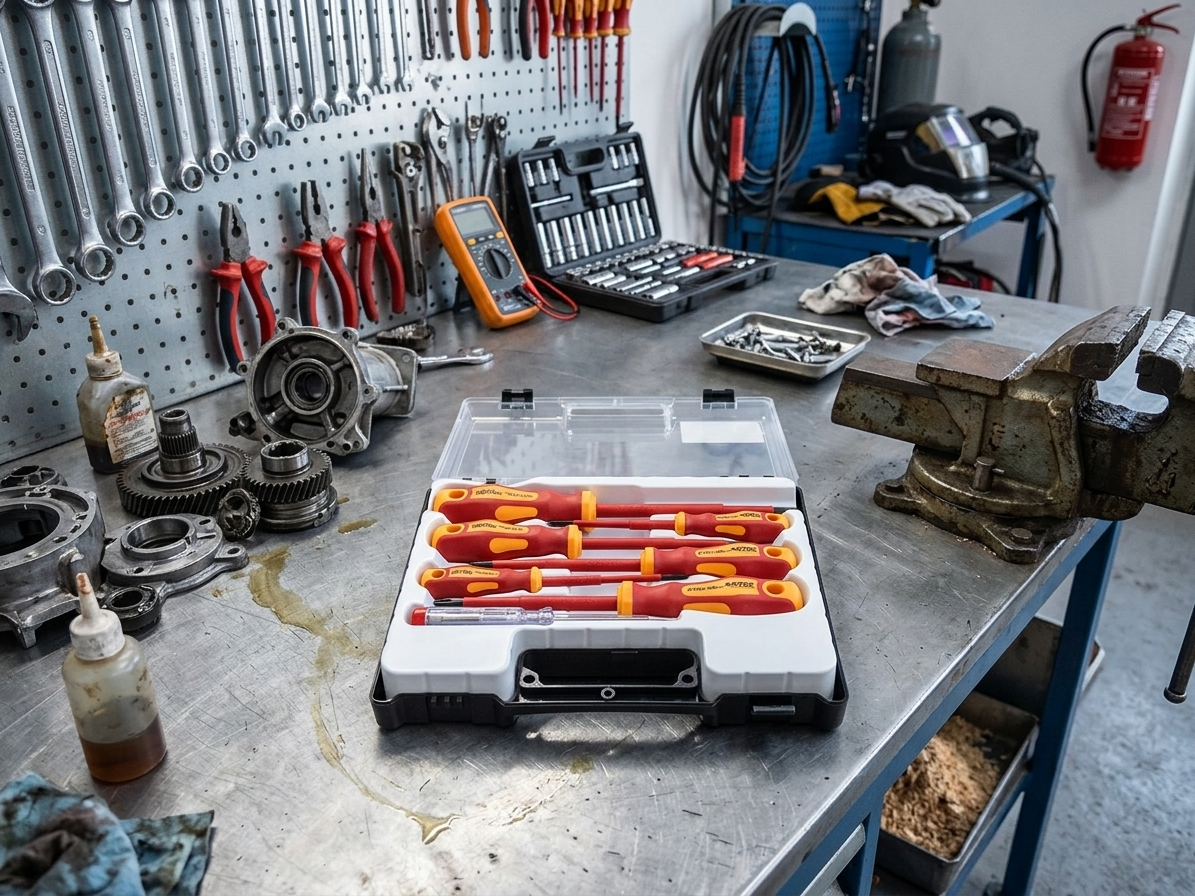Šroubováky elektrikářské - ploché a křížové, zkoušečka, sada 7 ks - EXTOL PREMIUM EX53087