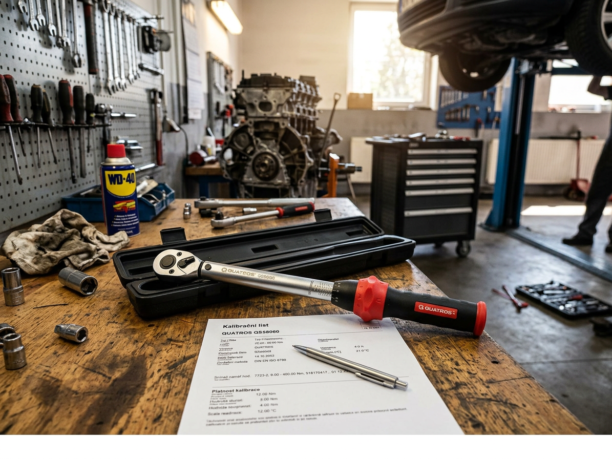 Momentový klíč 3/8" 10-60 Nm, s certifikátem - QUATROS QS55060