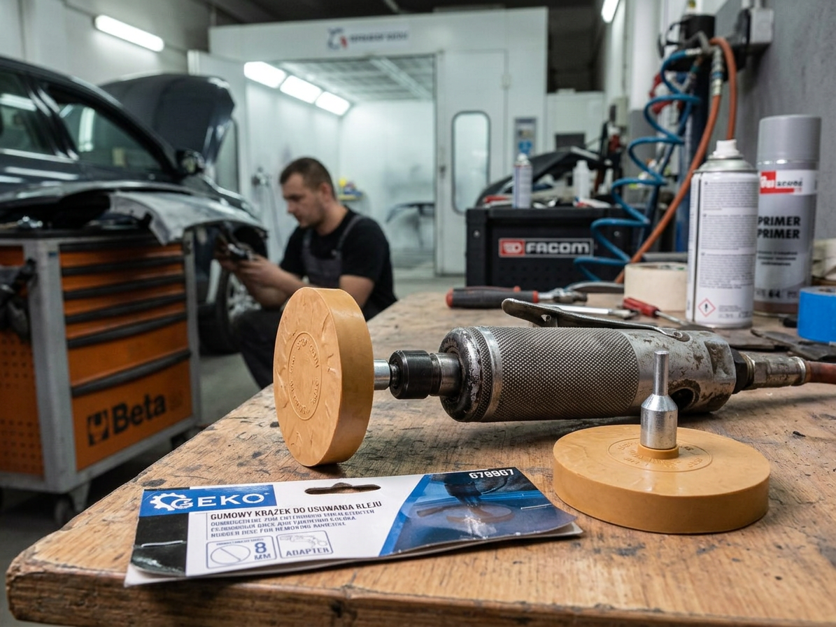 Gumový kotouč na odstranění lepidla - jemný, 90 mm, včetně adaptéru do vrtačky