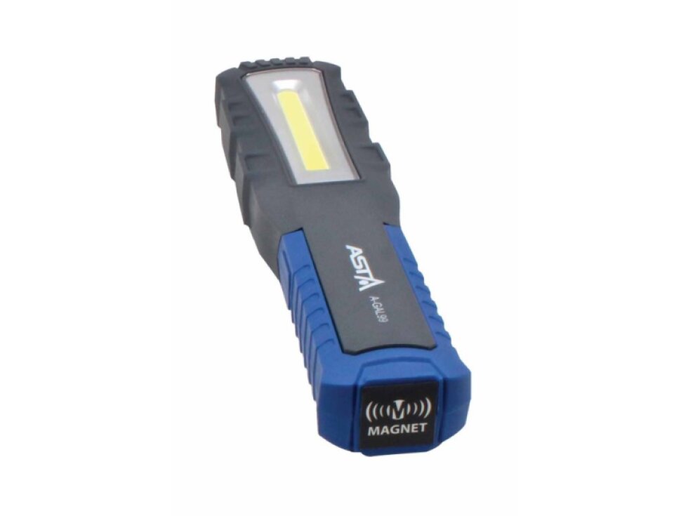 Dílenská montážní lampa, COB LED, 800 lm, nabíjecí, s magnety a háčky - ASTA