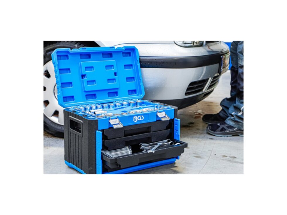 Gola sada 1/4", 3/8" a 1/2", 6hranné metrické a palcové hlavice, 300 dílů - BGS 74000