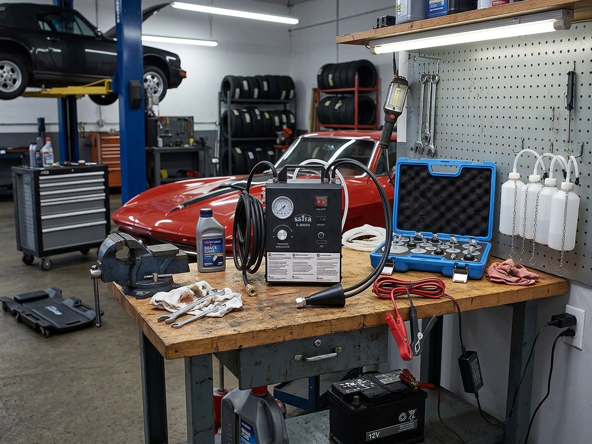 Profesionální elektrický přístroj na výměnu brzdové kapaliny + 17 adaptérů