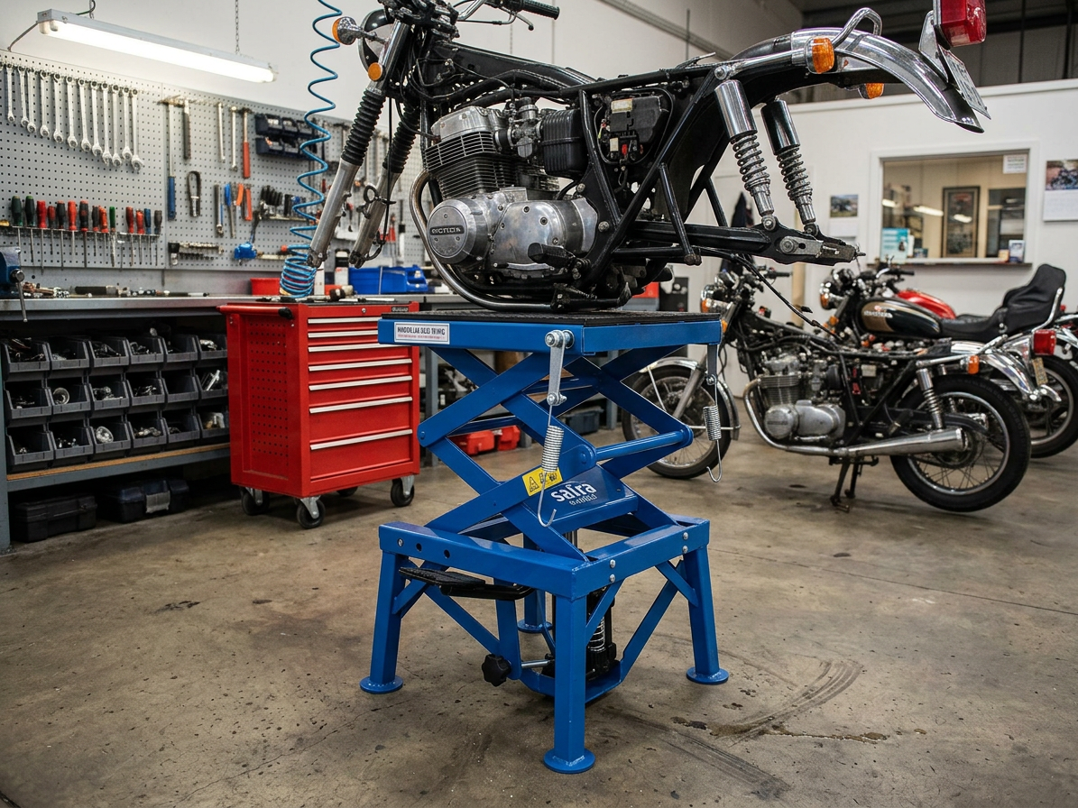 Zvedák na motocykly nůžkový, nosnost 136 kg - SATRA