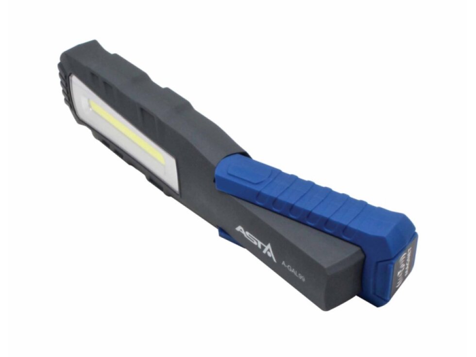 Dílenská montážní lampa, COB LED, 800 lm, nabíjecí, s magnety a háčky - ASTA
