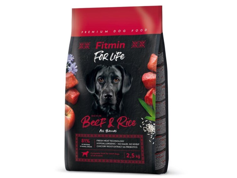 Fitmin For Life Beef & Rice krmivo pro psy 2,5 kg