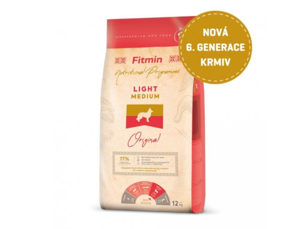 Fitmin Medium Light kompletní krmivo pro psy 12 kg