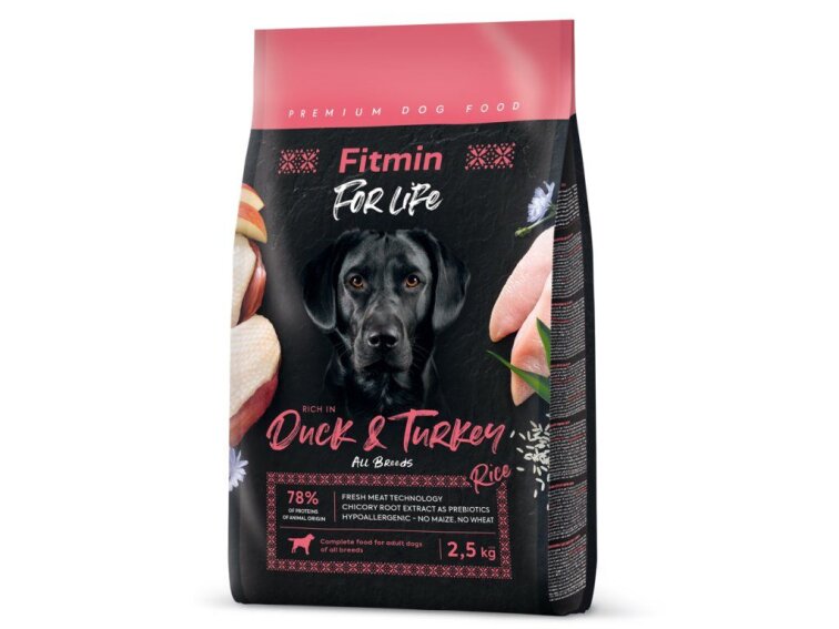 Fitmin For Life Duck & Turkey krmivo pro psy 2,5 kg
