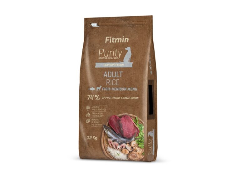Fitmin Purity Rice Fish & Venison krmivo pro psy 12 kg