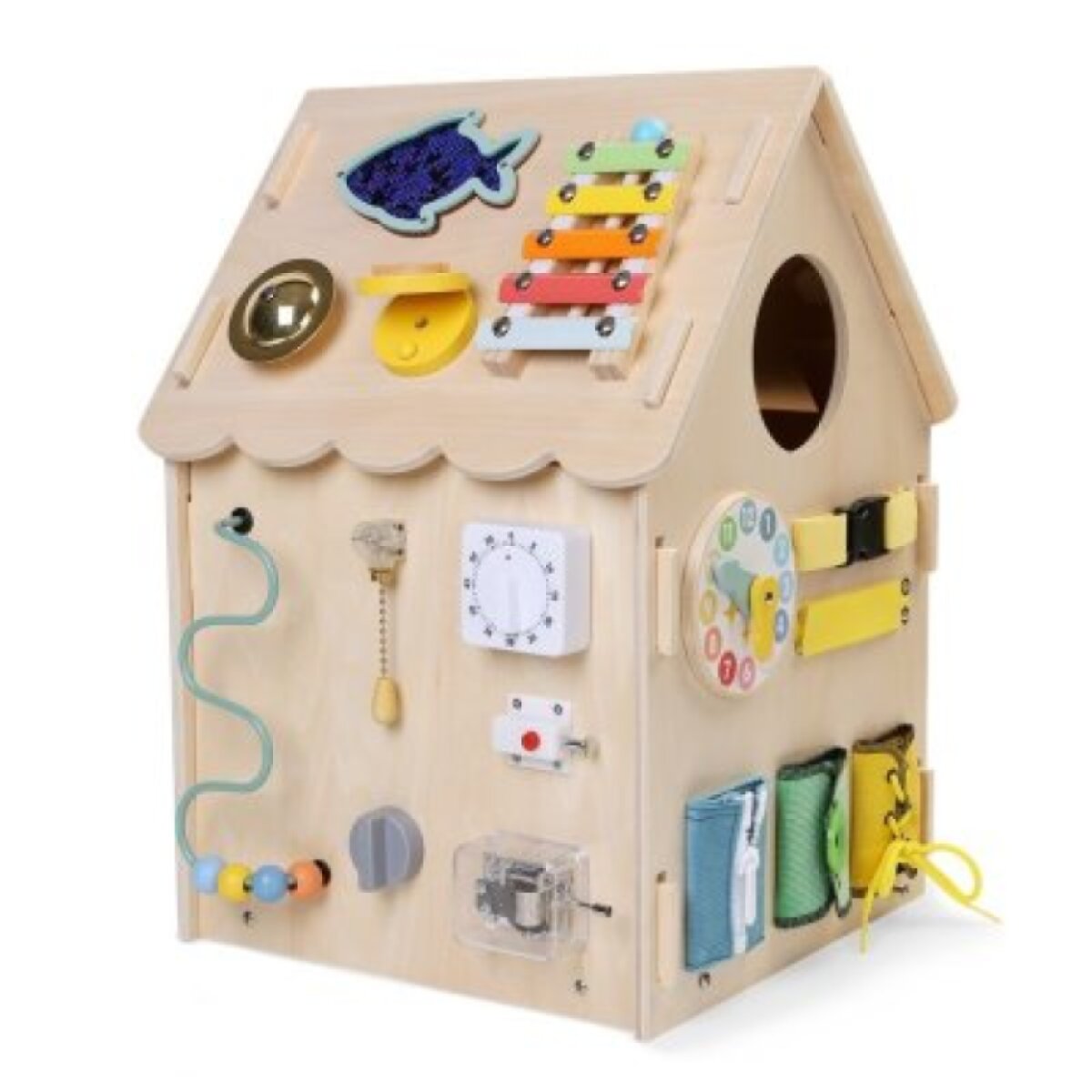 2 Kids Toys Activity board Domeček - Přírodní