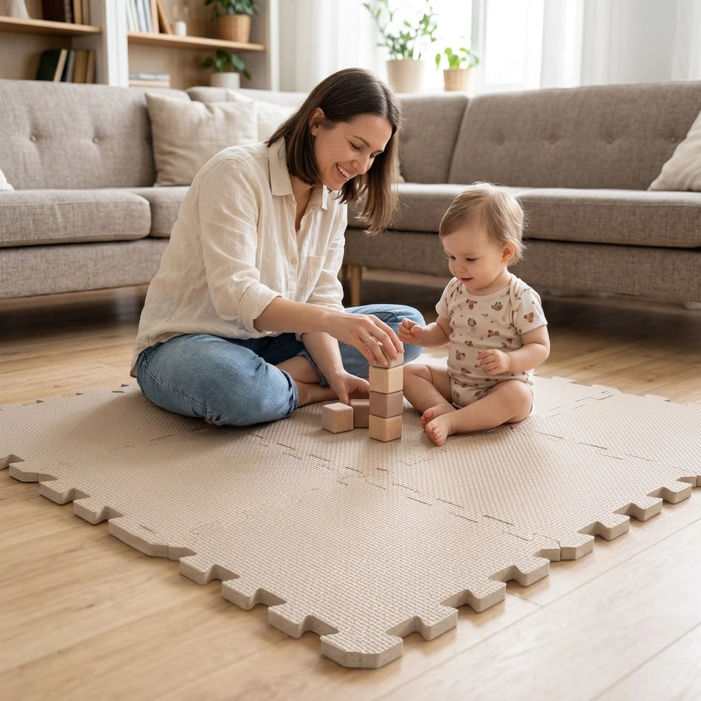 Nido Nido Pěnová hrací podložka Puzzle 9ks - Sandstone