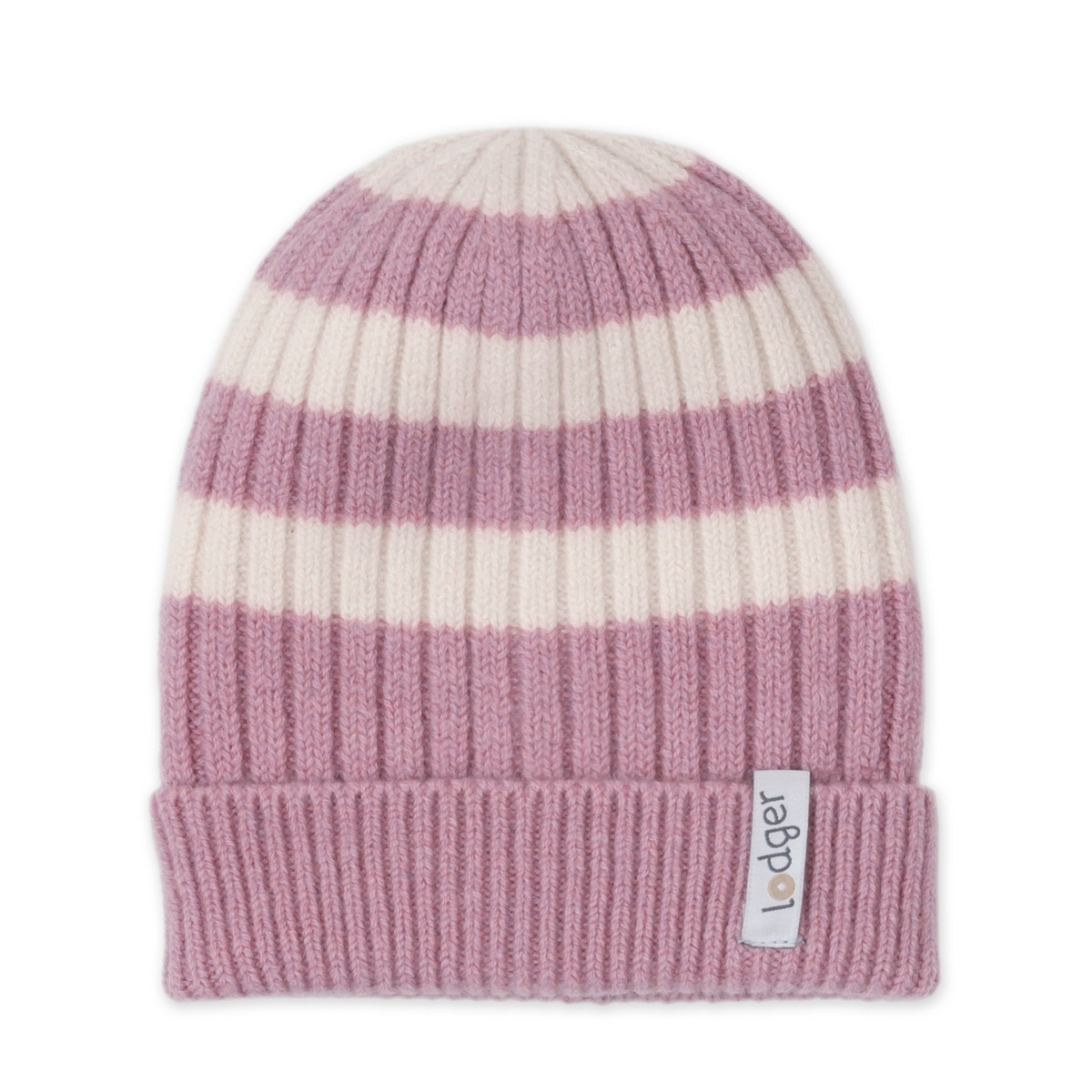 Lodger Čepice Stripe Merino - Mauve, 0 - 3 měsíce