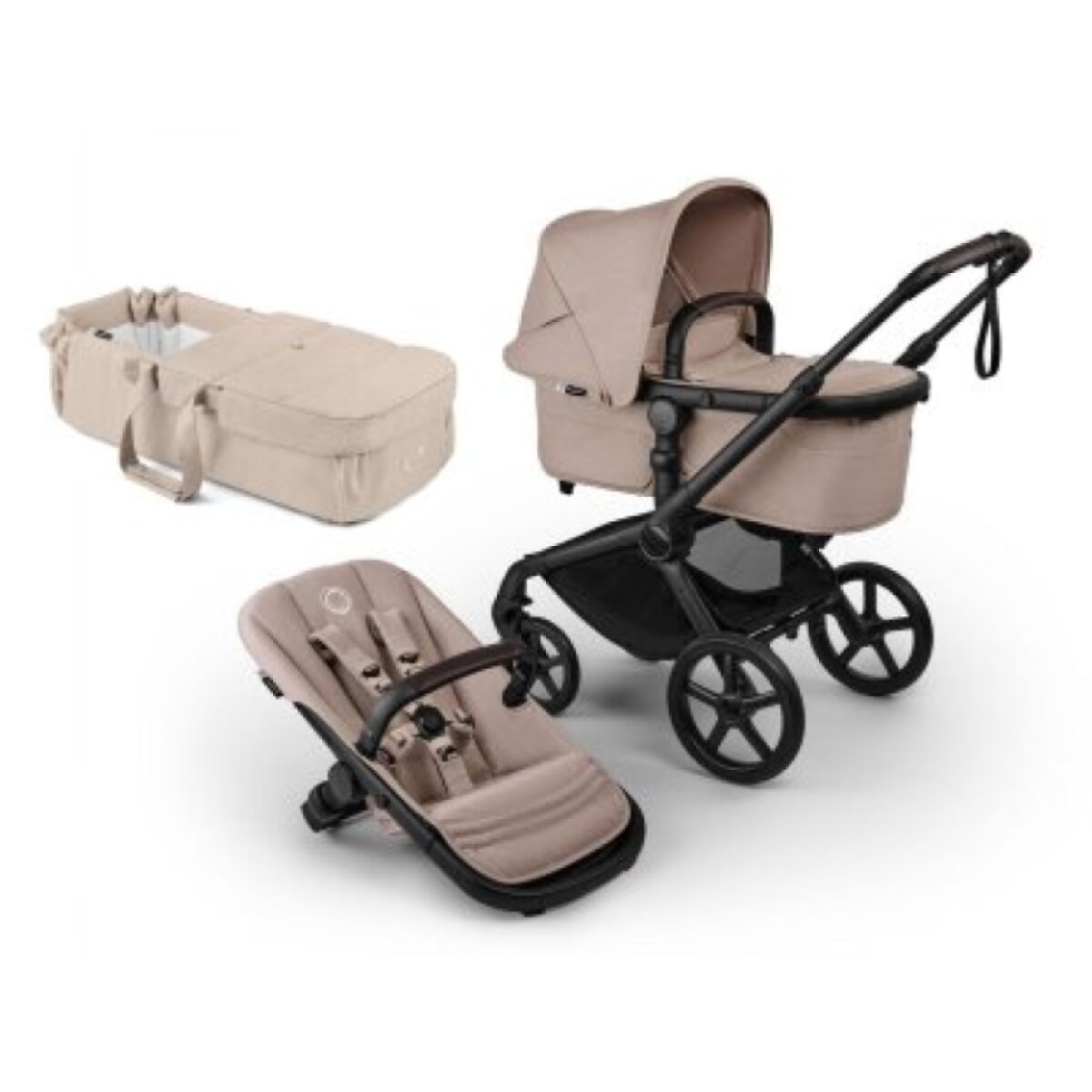 Bugaboo Fox5 Renew Kompletní set + Novorozenecké hnízdo - Black/Desert Taupe Melange