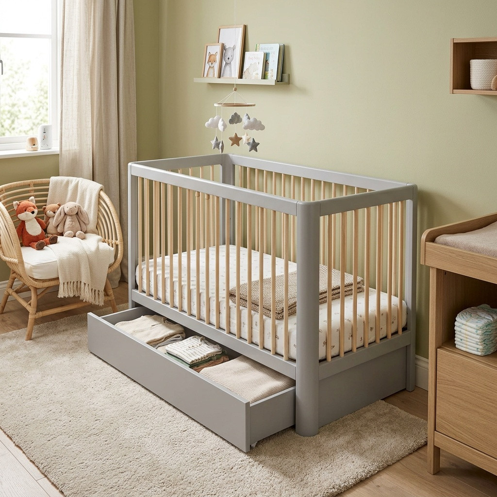 Pinio Pure Zásuvka k postýlce 120 x 60 cm - Grey