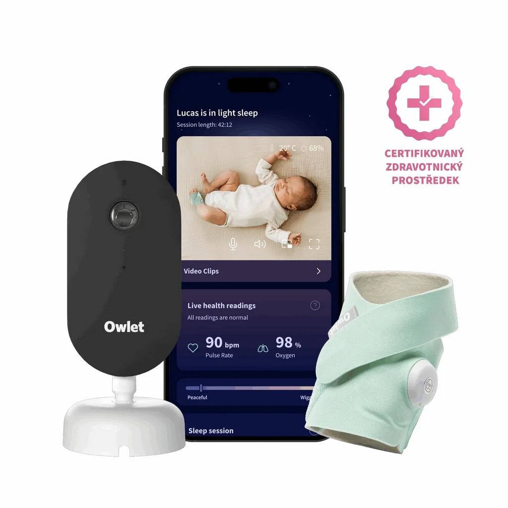 Owlet Dream Sock Chytrá ponožka 0 - 18 m - Světle zelená