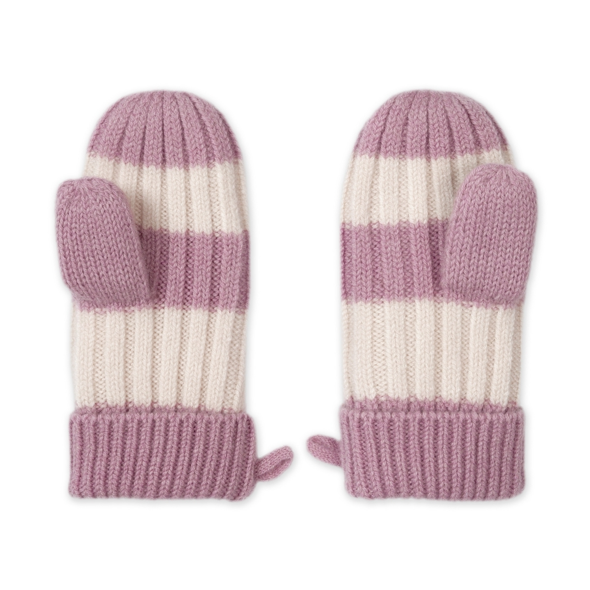 Lodger Rukavice Stripe Merino - Mauve, vel. 0 - 12 měsíců