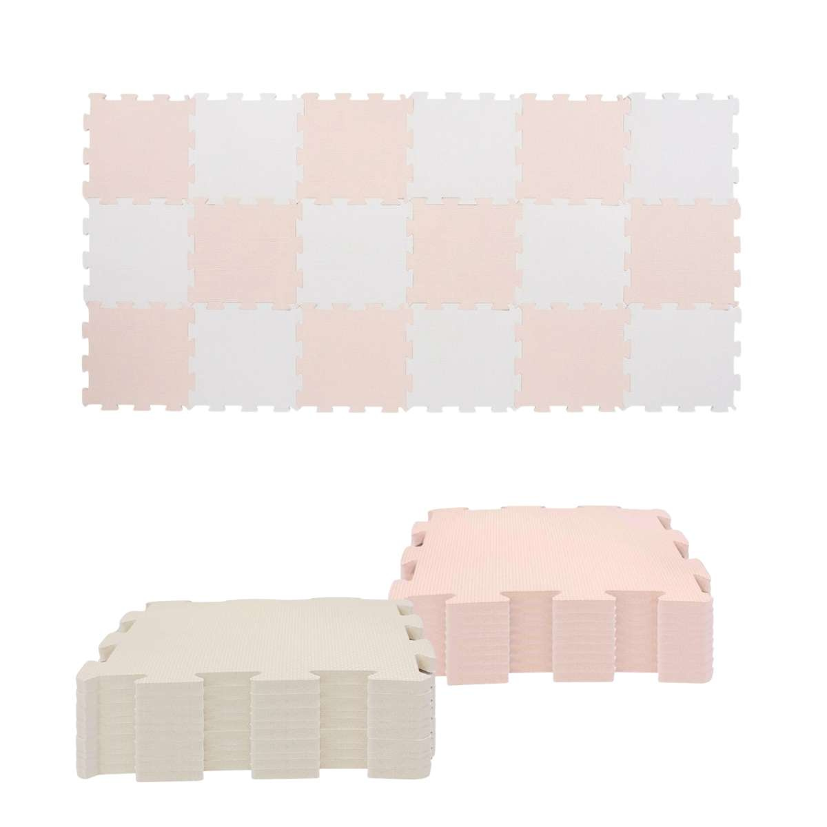 Nido Nido Pěnová hrací podložka Puzzle 18ks - Ivory White/Vanilla
