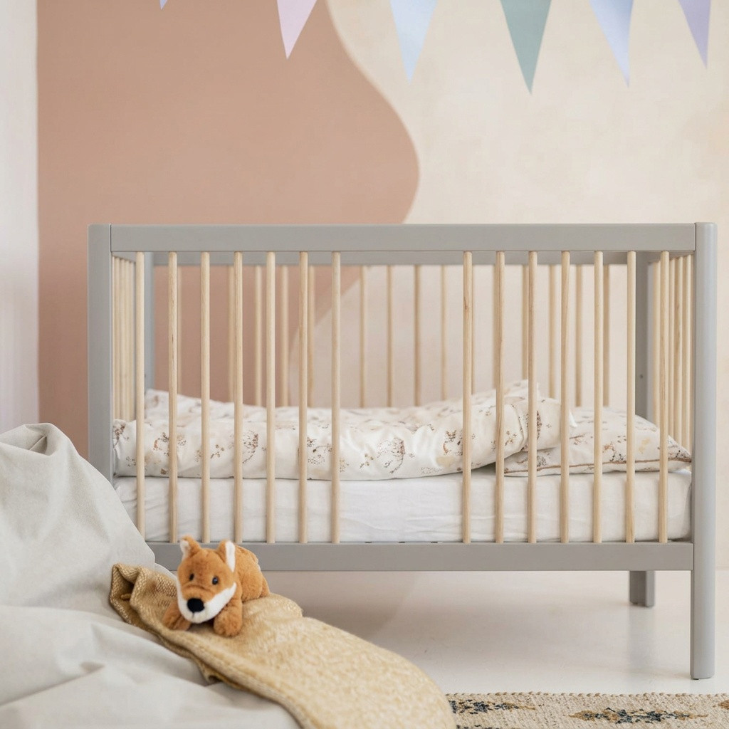 Pinio Pure Dětská postýlka 120 x 60 cm - Grey