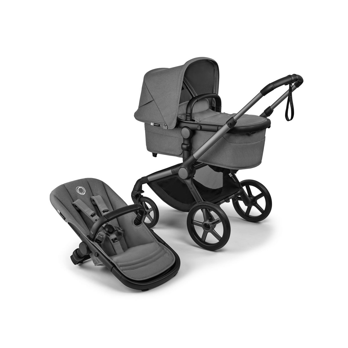 BUGABOO Fox5 Renew Kompletní kočárek + Novorozenecké lůžko Graphite/Moon Grey
