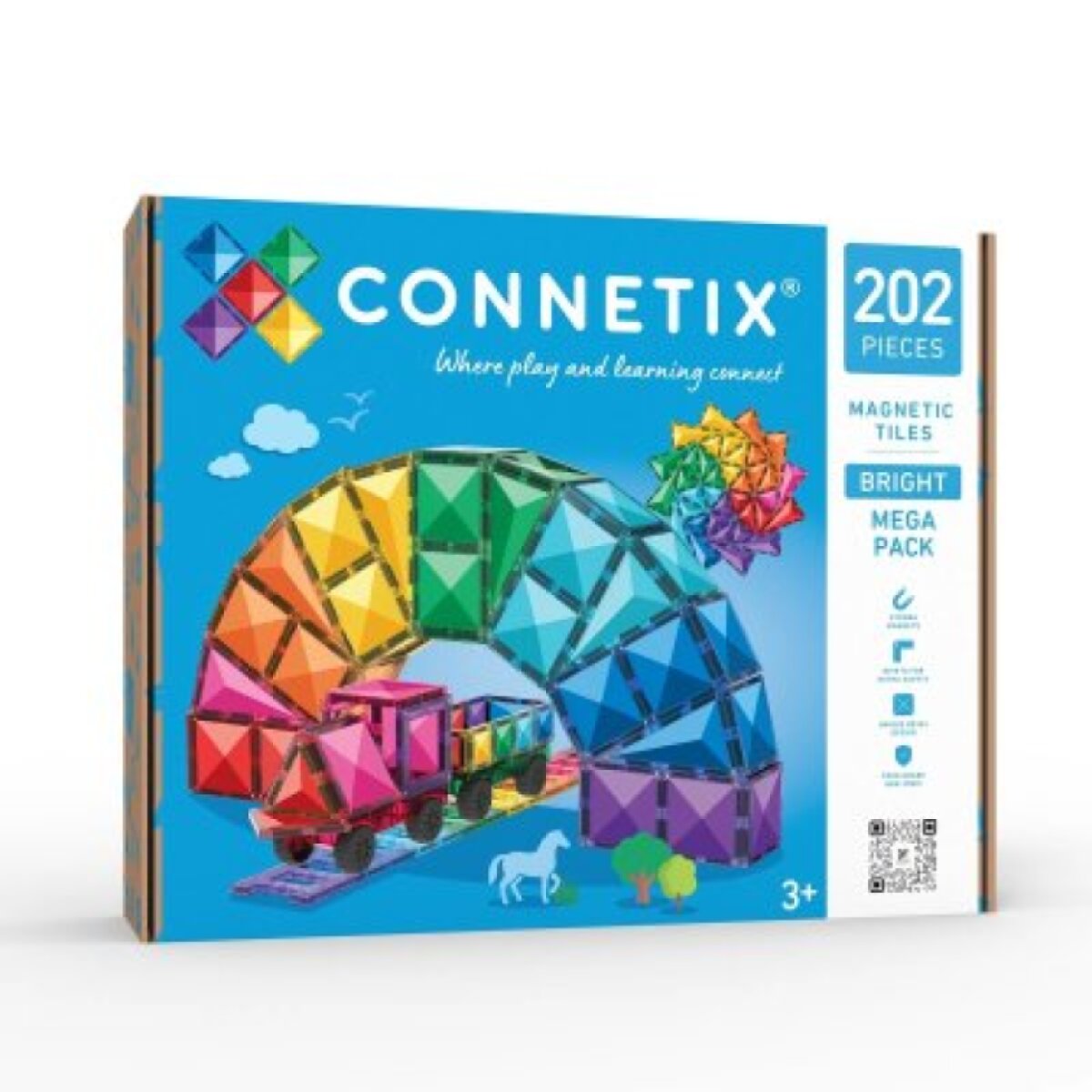 Connetix Magnetická stavebnice - Bright Mega Pack, 202 ks