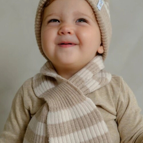 Lodger Šála Stripe Merino - Beige