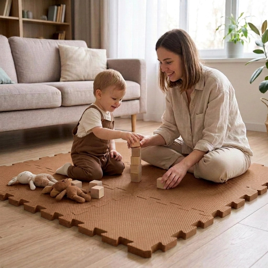 Nido Nido Pěnová hrací podložka Puzzle 9ks - Caramel