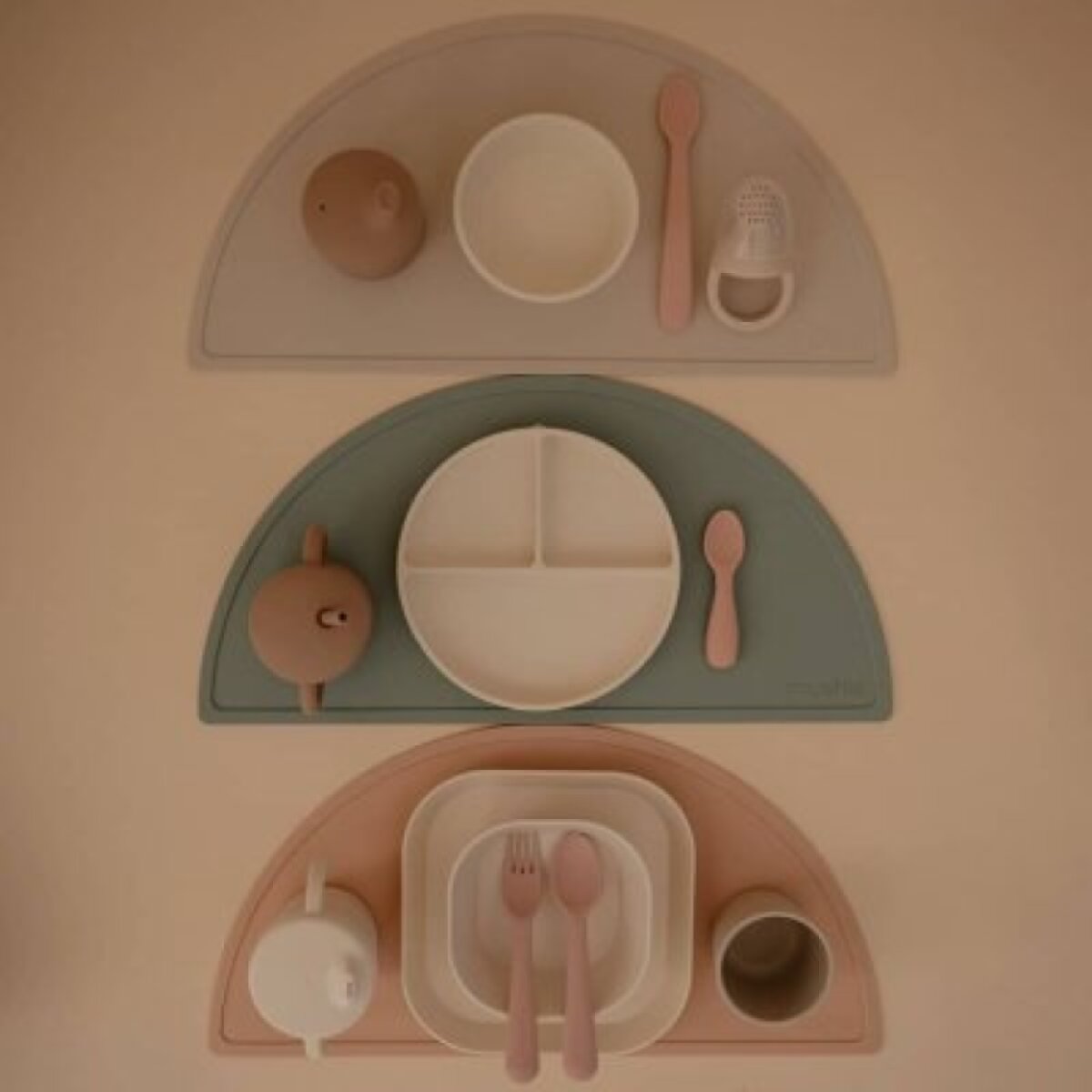 Mushie Startovací lžičky pro batolata - Blush/Shifting Sand, 2 ks