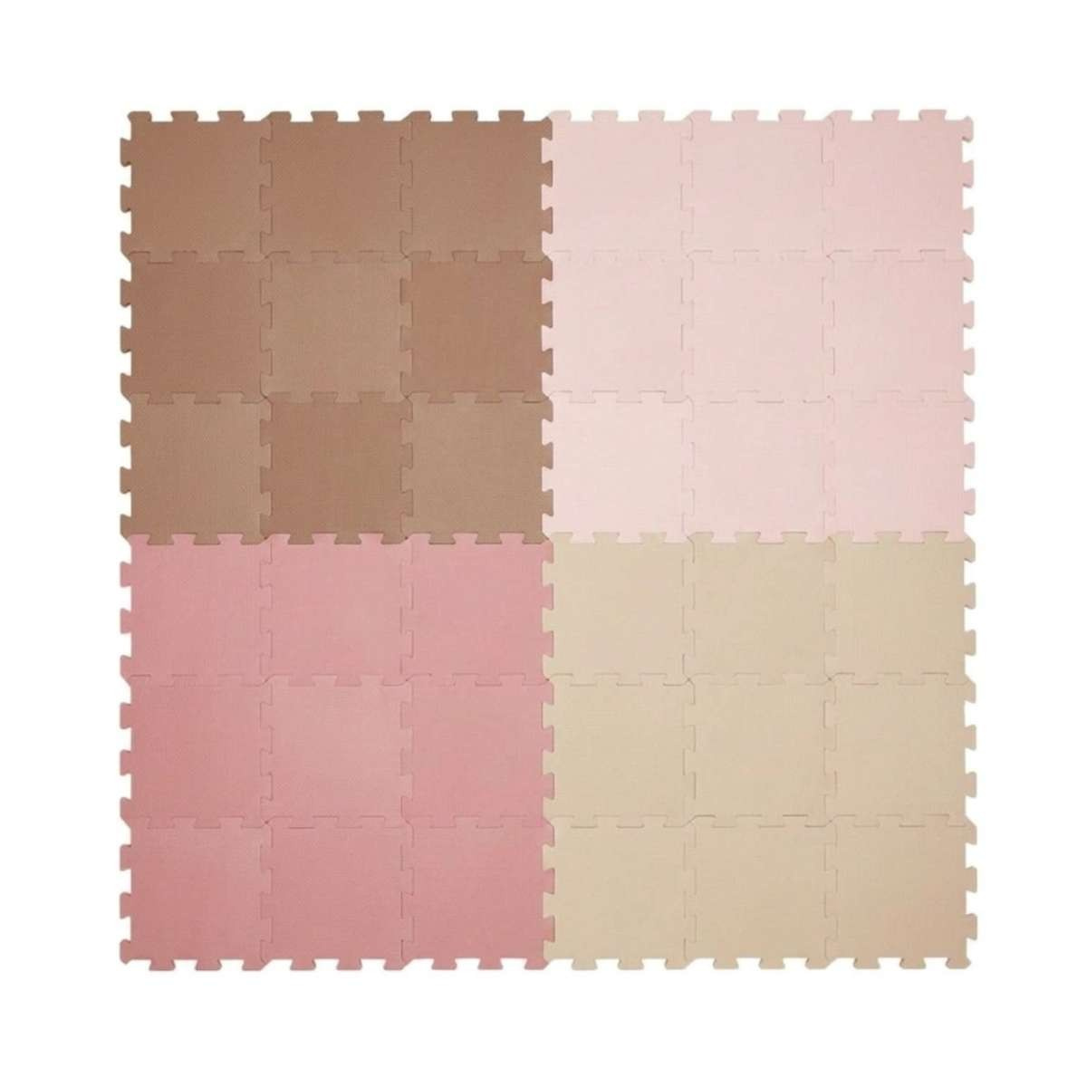 Nido Nido Pěnová hrací podložka Puzzle 36ks 180 x 180 cm - Vanilla/Taupe Pink/Caramel/Sandstone