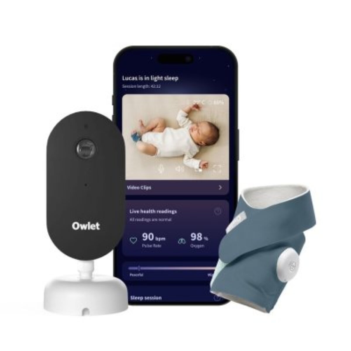 Owlet Dream Duo Chytrá ponožka + Kamera Cam 2 - Modrá