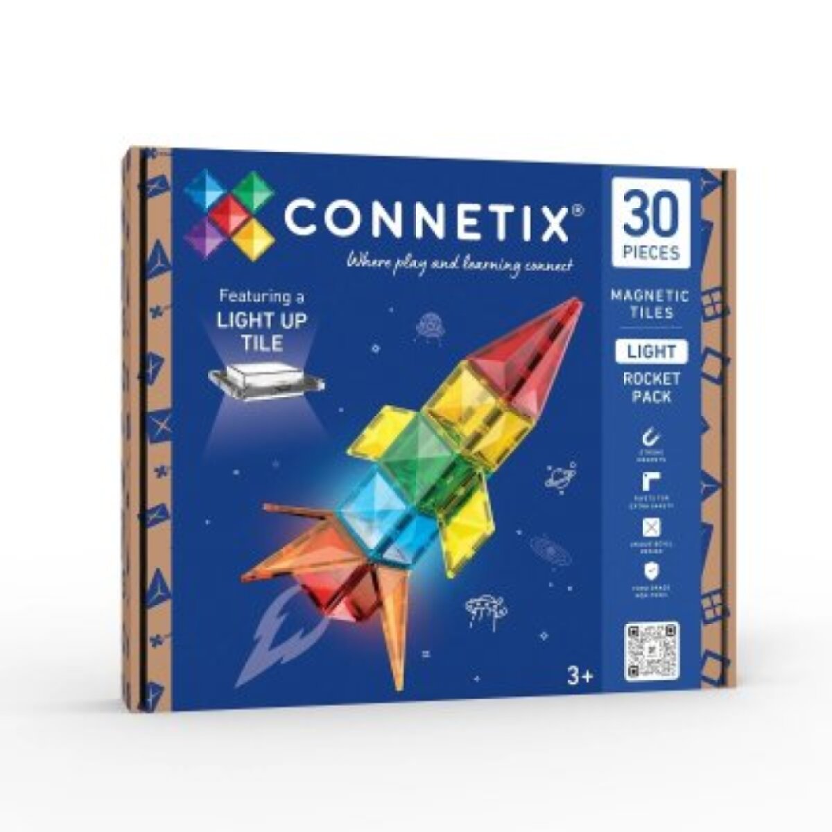 Connetix Magnetická stavebnice - Light Rocket Pack, 30 ks
