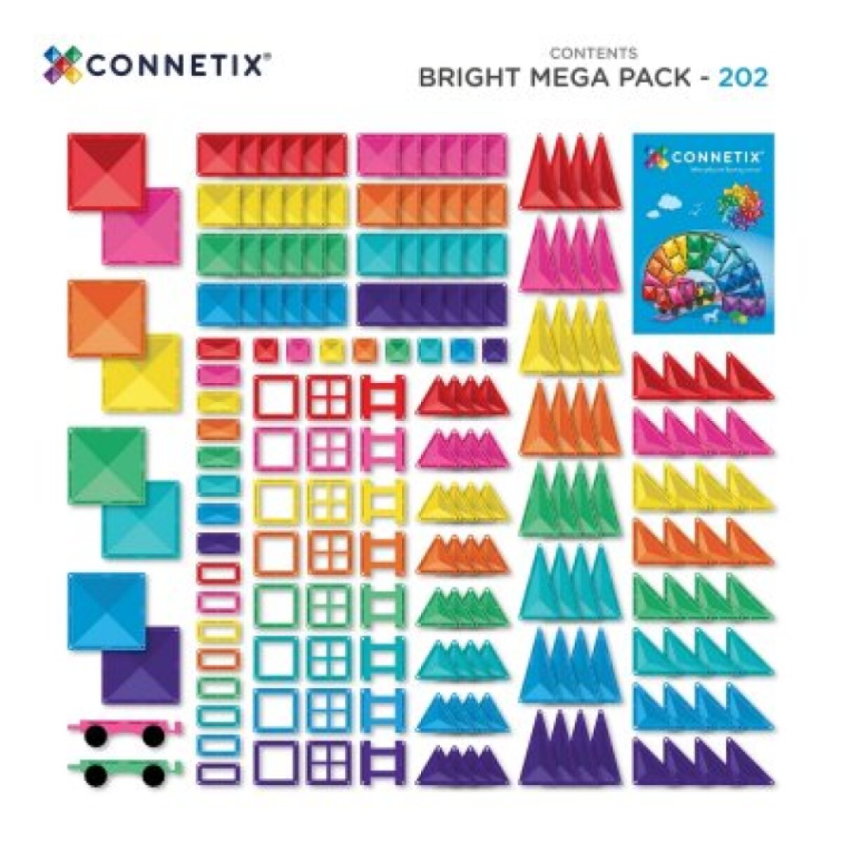 Connetix Magnetická stavebnice - Bright Mega Pack, 202 ks