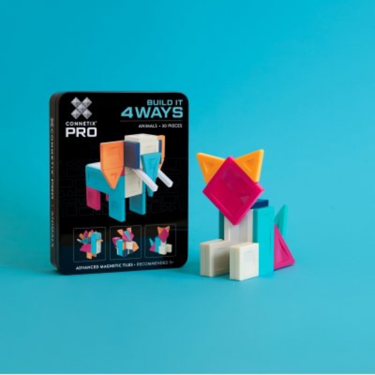 Connetix Magnetická stavebnice - Pro Build It 4 Ways Animals Set, 30 ks