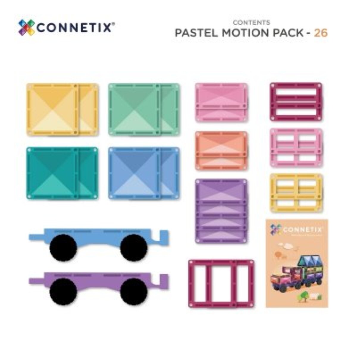 Connetix Magnetická stavebnice - Pastel Motion Pack, 26 ks