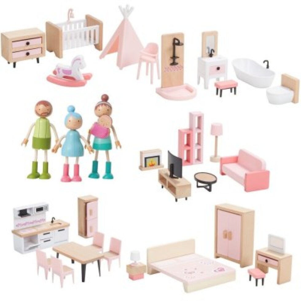 2 Kids Toys Sada nábytku s rodinou 5v1