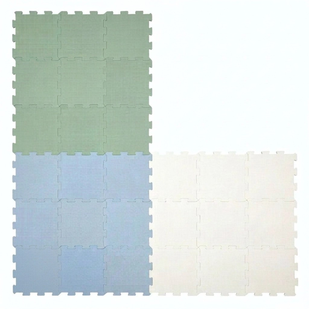 Nido Nido Pěnová hrací podložka Puzzle 27ks - Sage Green/Ivory White/Dusty Blue