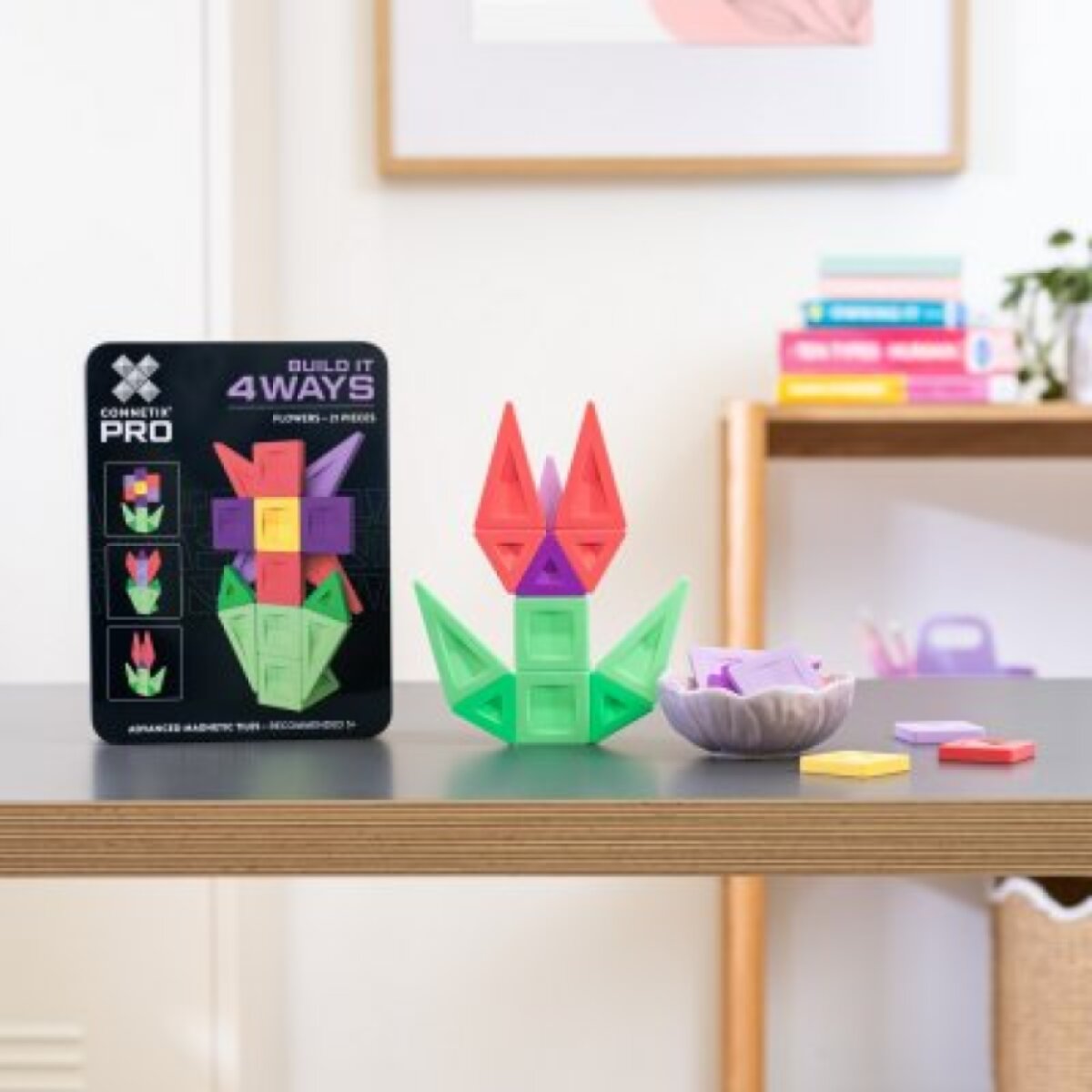 Connetix Magnetická stavebnice - Pro Build It 4 Ways Flowers Set, 21 ks