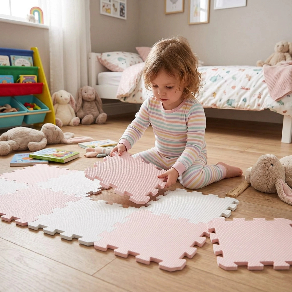 Nido Nido Pěnová hrací podložka Puzzle 18ks - Ivory White/Vanilla