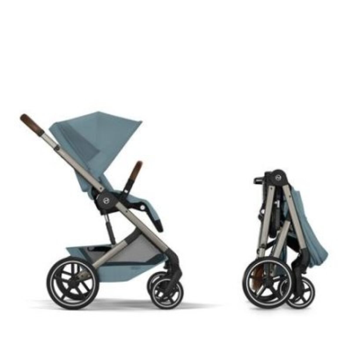 Cybex Balios S Lux Kompletní kočárek se skládací korbou - Taupe/Stormy Blue