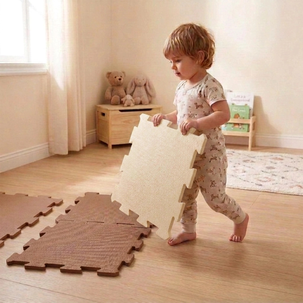 Nido Nido Pěnová hrací podložka Puzzle 18ks - Caramel/Ivory White