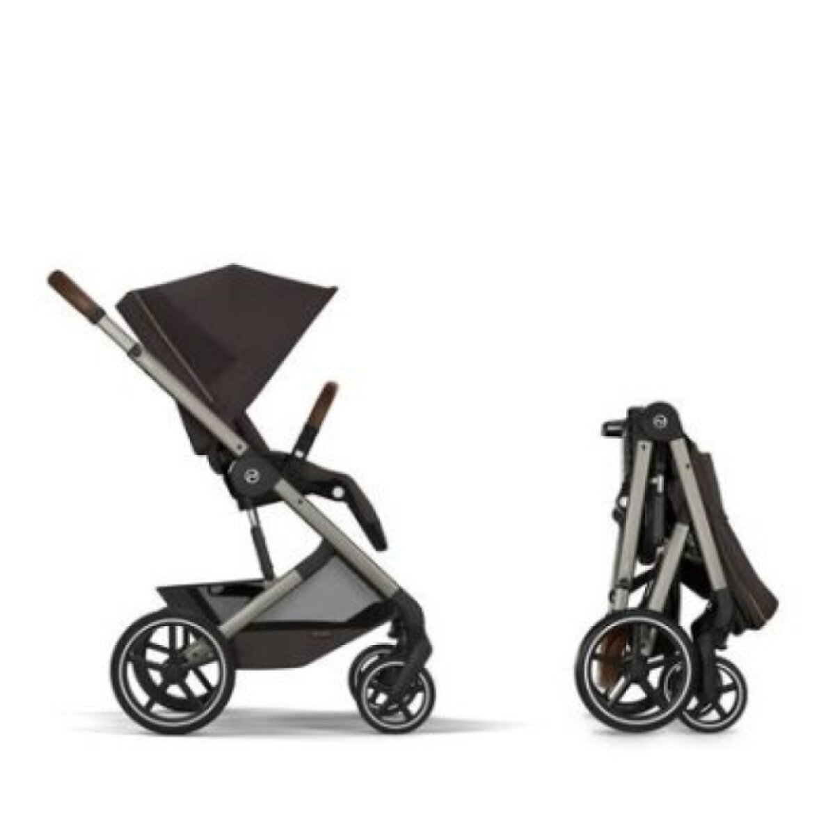 Cybex Balios S Lux Kompletní kočárek se skládací korbou - Taupe/Chocolate Brown